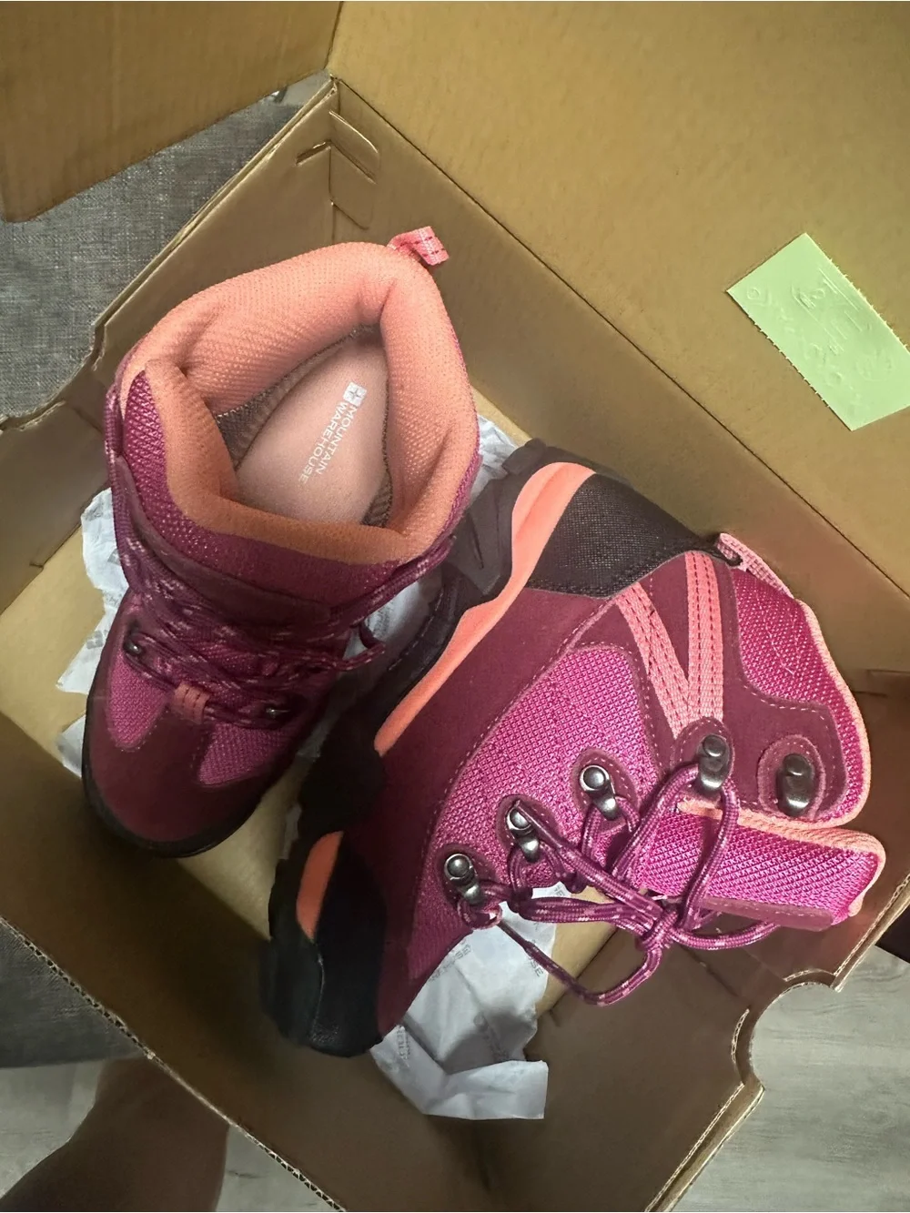 Kids Pink Outdoor Hiking Ankle Boots